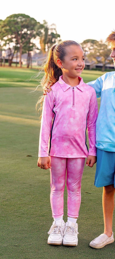 Girls Hana Golf & Tennis Legging-Sundaze Pink leggings TurtlesAndTees   