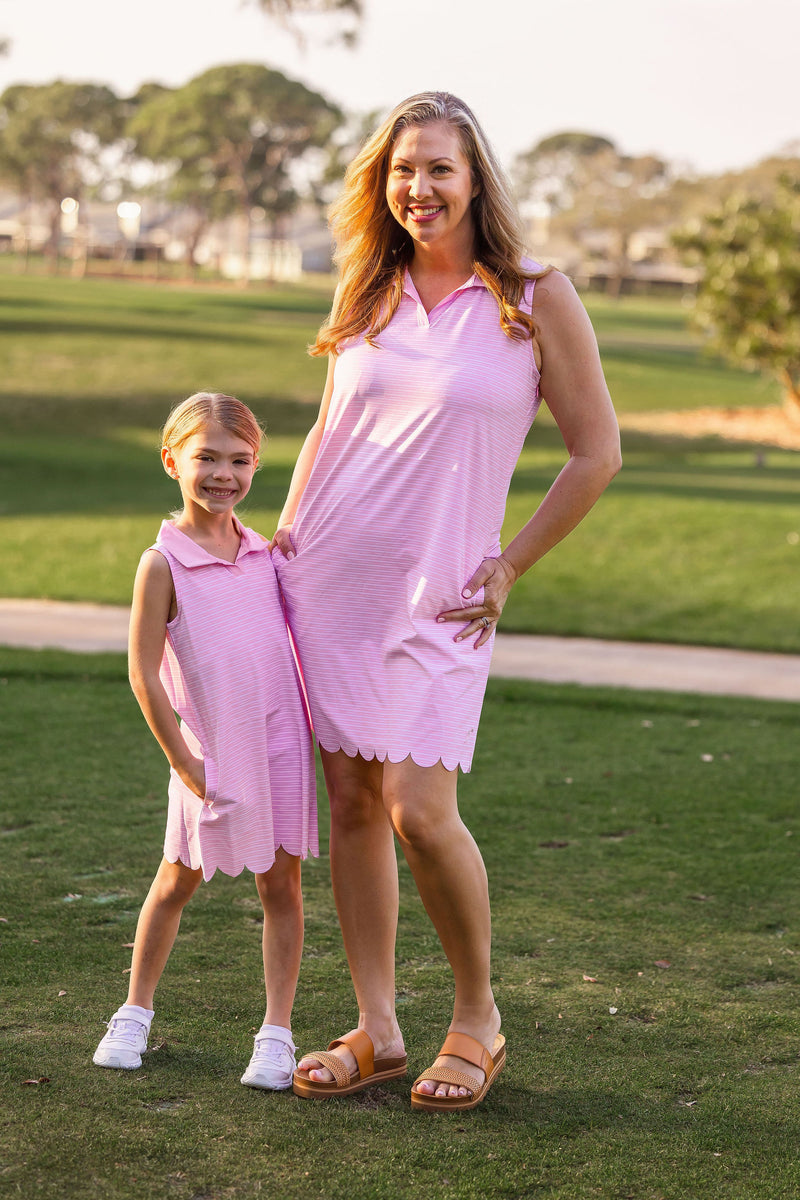 Womens Natalee Woven Dress-Sonoma Stripe Blush Dresses TurtlesAndTees   