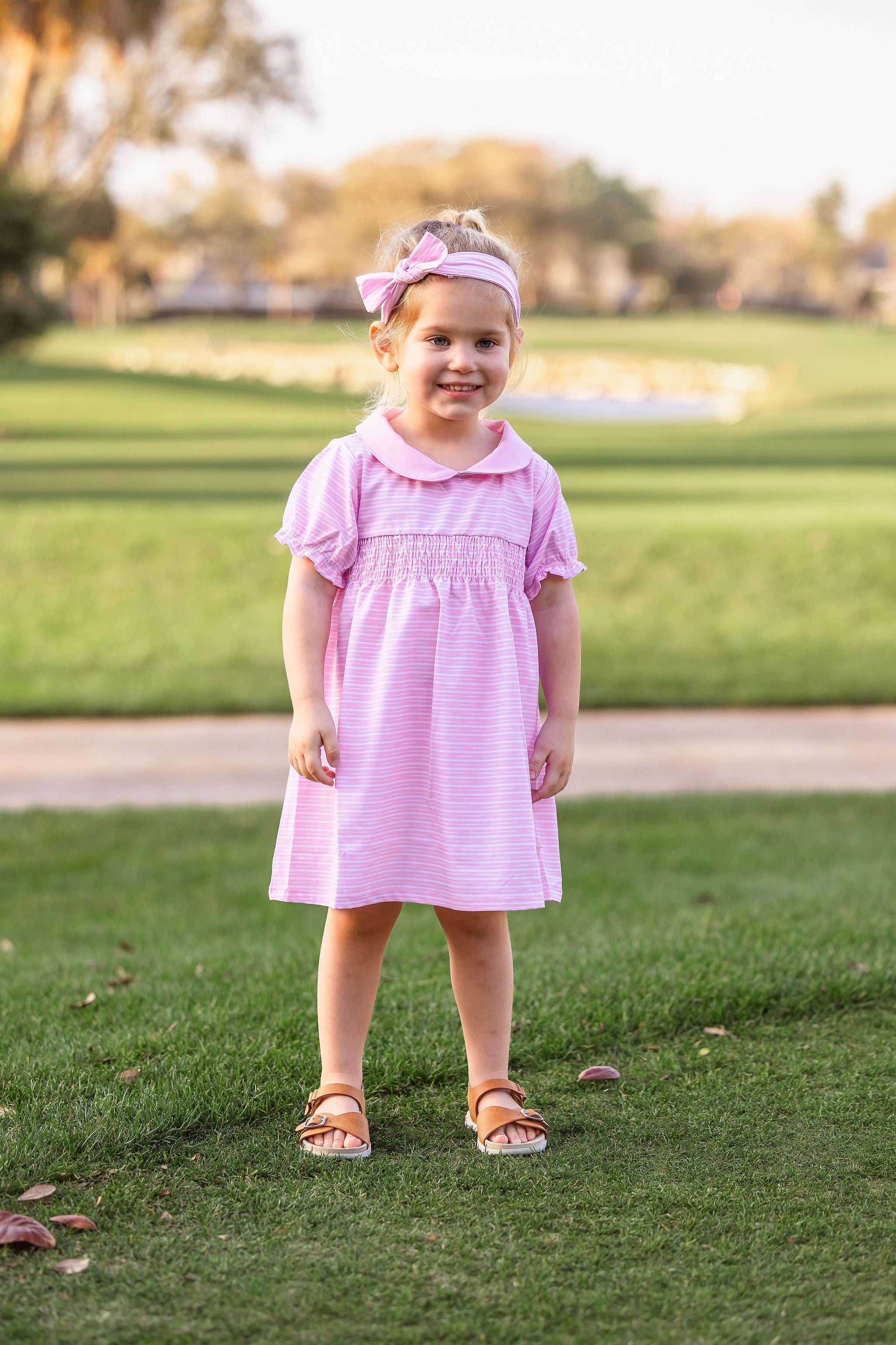 golf dress nori green IT Girls Smocked – Sonoma Stripe Blush Tennis