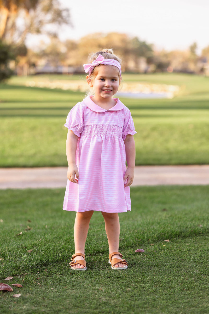 Girls Infant & Toddler Nori Smocked Dress  -Sonoma Stripe Blush Baby & Toddler Dresses TurtlesAndTees   