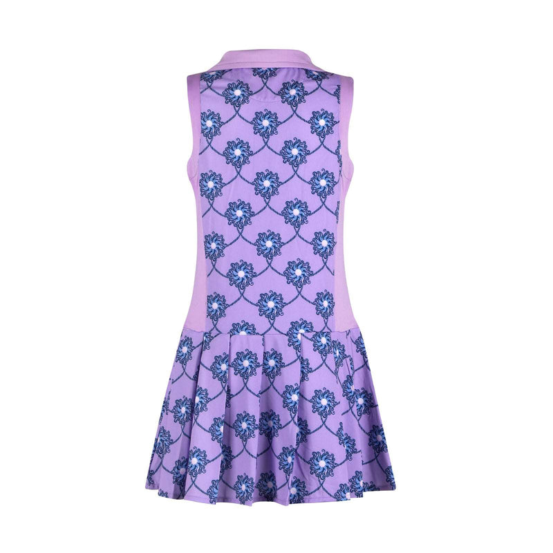 Girls Naomi Pleated Bottom Golf & Tennis Dress -Del Mar Lavender Dresses TurtlesAndTees   