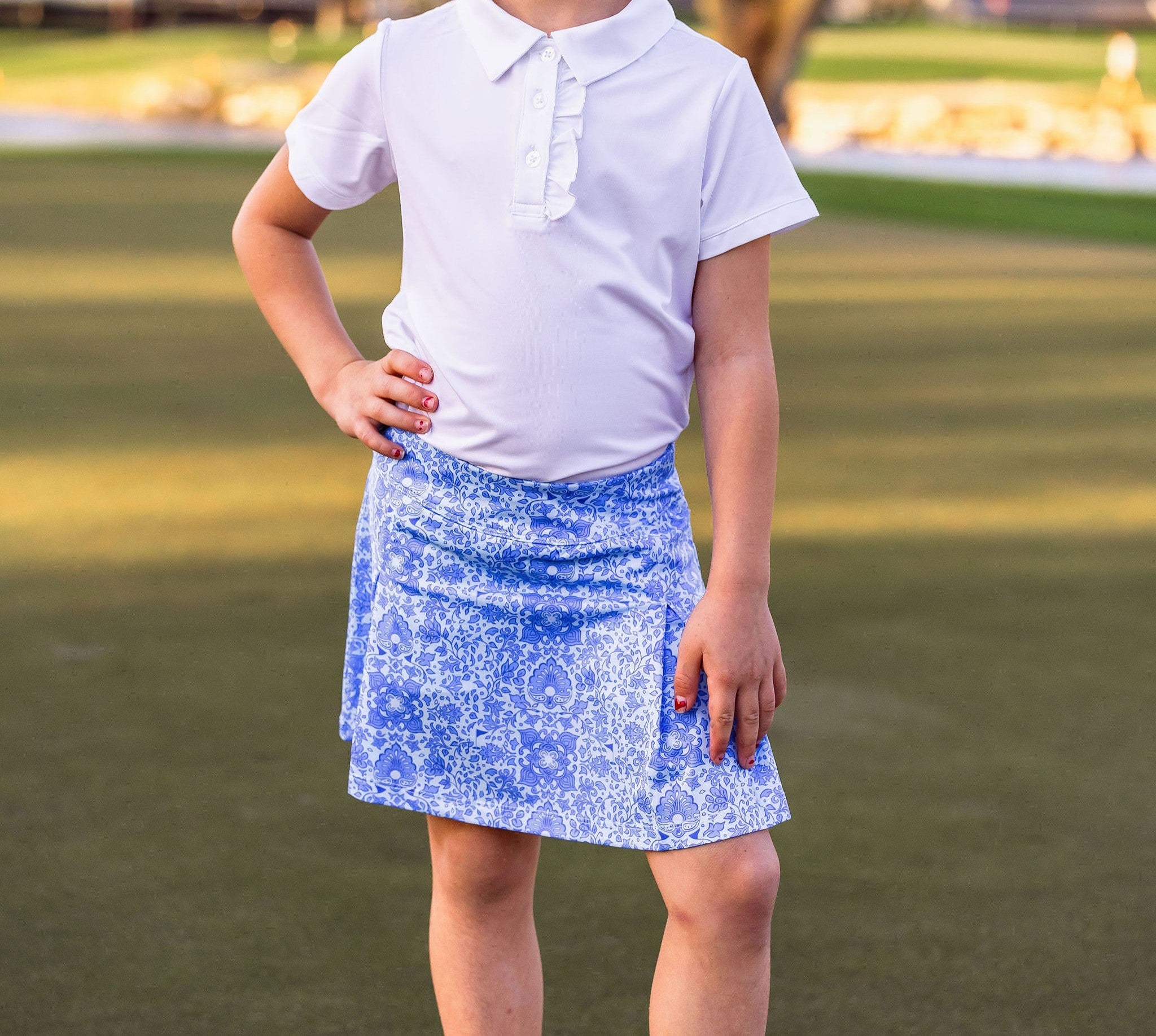 Girls Court Skort Seafoam