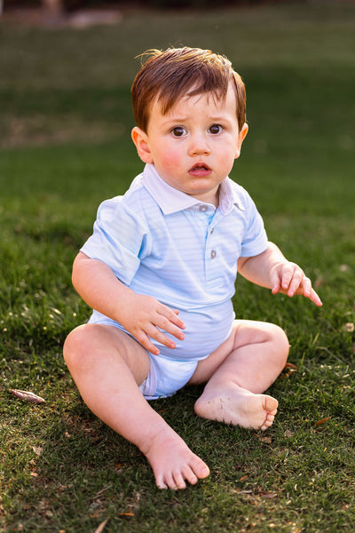 Boys Infant & Toddler Wesley Onesie-Sonoma Stripe Glacial Blue Baby One-Pieces TurtlesAndTees   