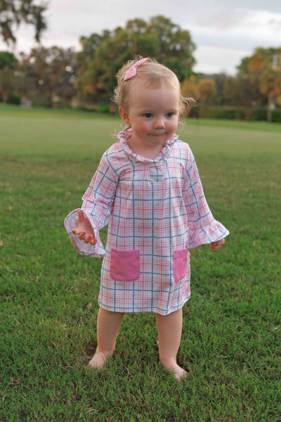 Infant & Toddler -Talia Shift  Dress-Check Me Out Pink Baby & Toddler Dresses TurtlesAndTees   