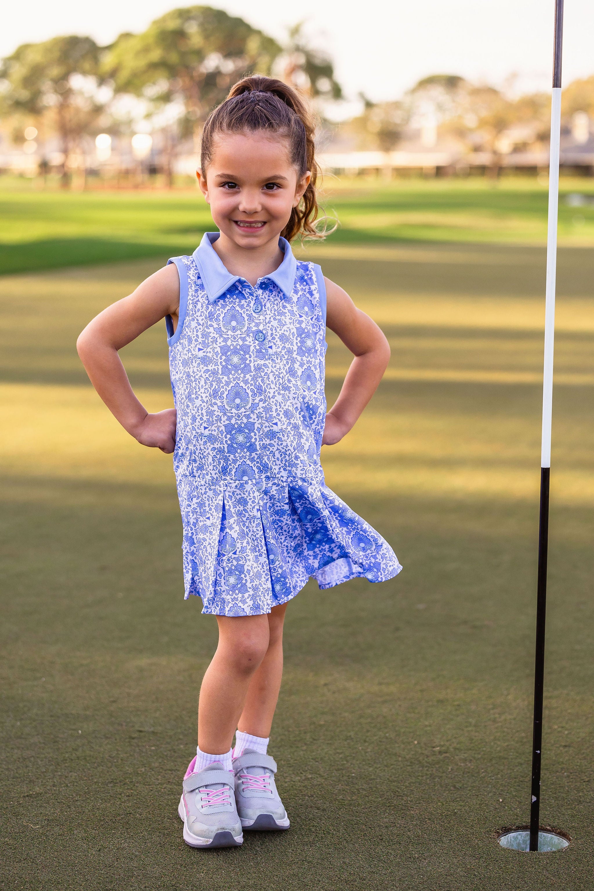 Girls Infant & Toddler Mini Naomi Pleated Drop Waist Dress -Riviera White