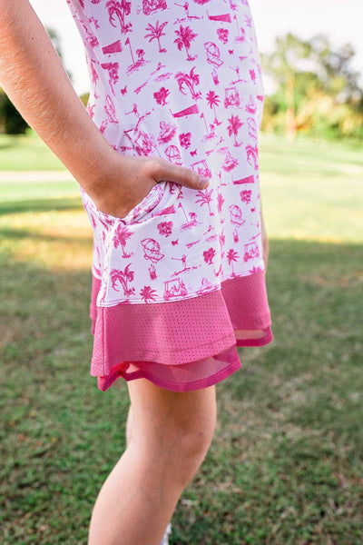 Girls Delaney Golf & Tennis Dress - Club Life Pink Dresses TurtlesAndTees   