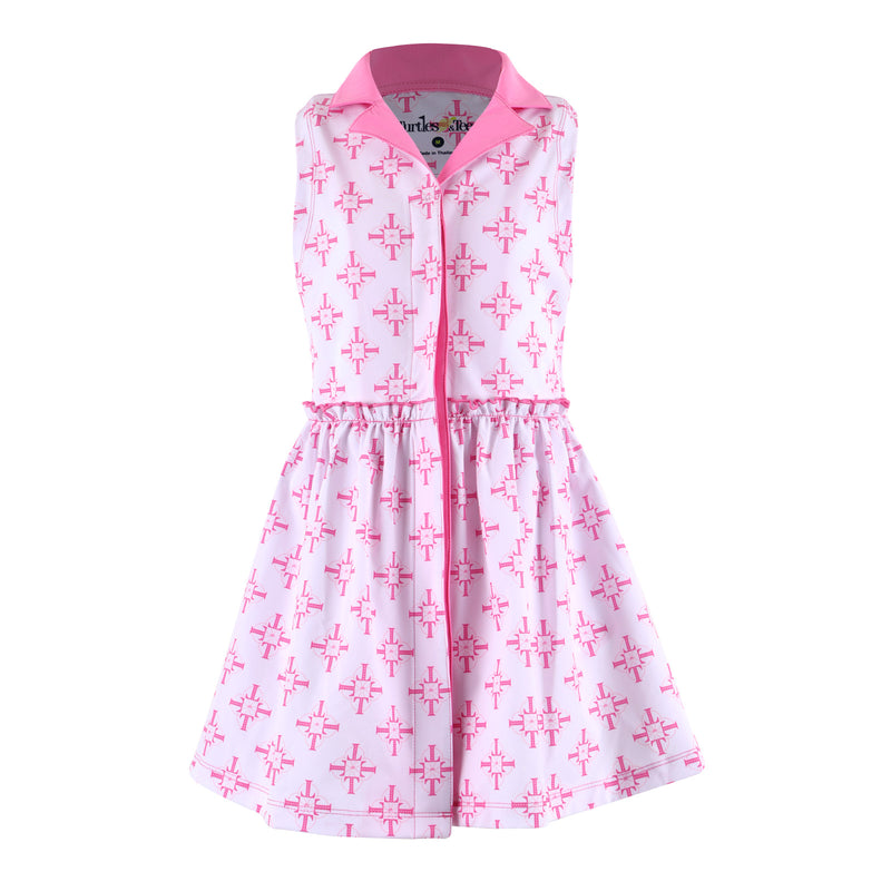 Girls Darby Golf & Tennis Dress  -Tee Times Pink  TurtlesAndTees   