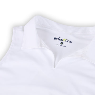 Girls  Signature Sleeveless Polo Shirt - White  TurtlesAndTees   