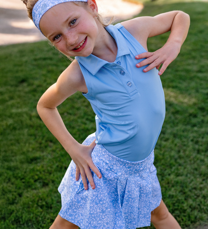 Girls Betty Woven Skort Secret Garden Blue | TurtlesAndTees