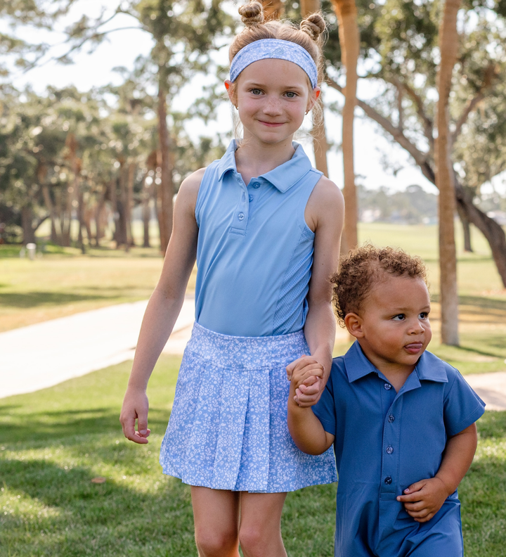 Girls Betty Woven Skort Secret Garden Blue | TurtlesAndTees