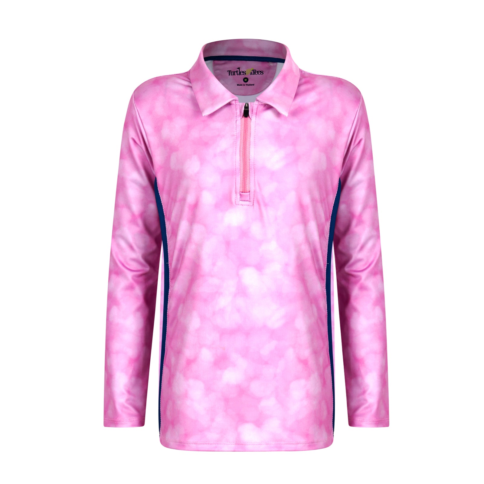Girls Long Polo Pink Sleeve Dye TurtlesAndTees Tie Shirt – Long