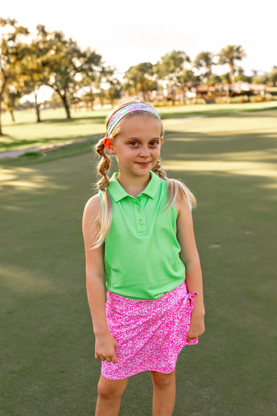 Girls Elsie Sleeveless Polo - Lime