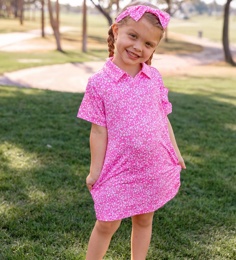 Mini Girls Felicity Dress - Secret Garden - Pink/Lime
