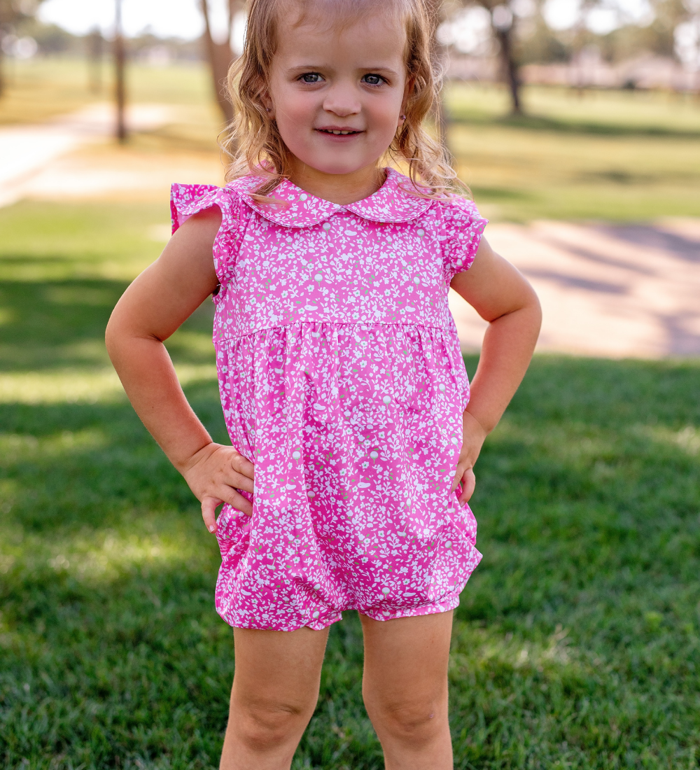 MABLIGwendolen Romper & bonnet ロンパース ピンク Wildflower Dreams Romper - Peony Pink – Luna + Luca
