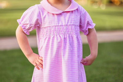 Girls Infant & Toddler Nori Smocked Dress  -Sonoma Stripe Blush Baby & Toddler Dresses TurtlesAndTees   