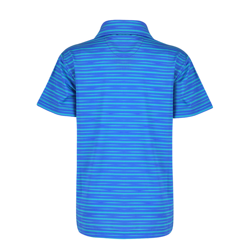 Walker Boys Golf & Tennis Performance Polo -Sonoma Stripe Oasis polo shirt TurtlesAndTees   