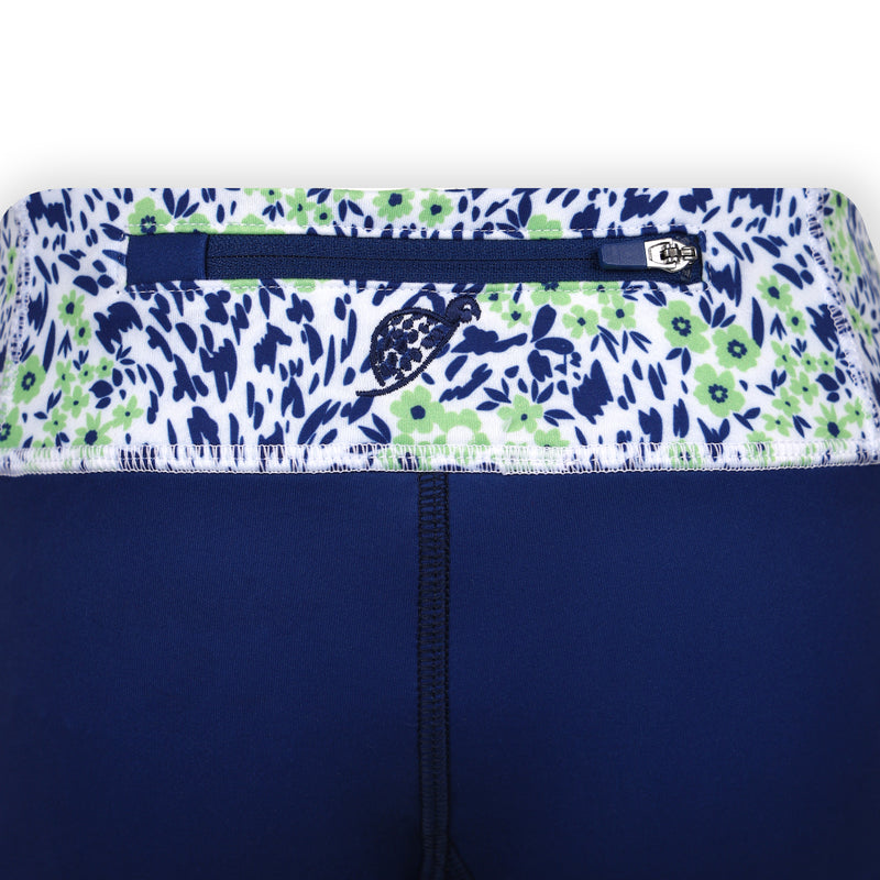 Girls Brynn Leggings - Birdie Bliss - Navy/Lime