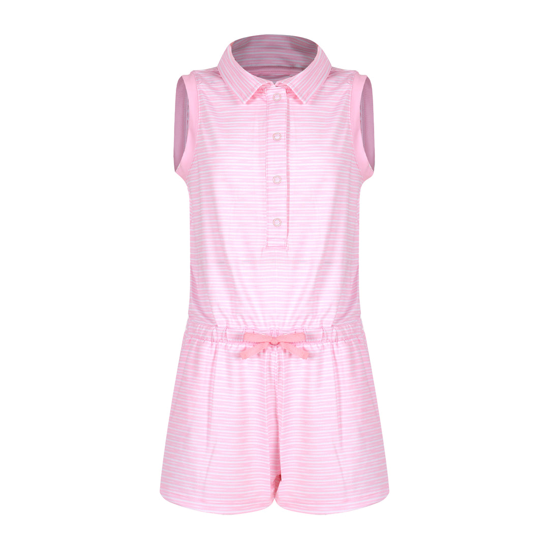 Girls Nellie Knit Golf & Tennis Romper in Sonoma Stripe