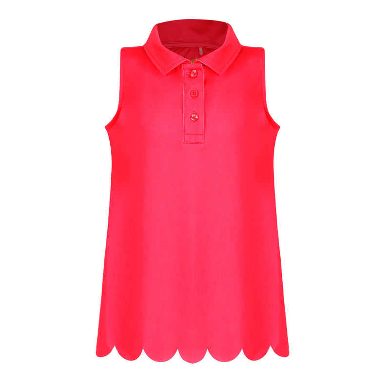 Girls Rylee Golf & Tennis Sleeveless Polo -Raspberry Shirts & Tops TurtlesAndTees   