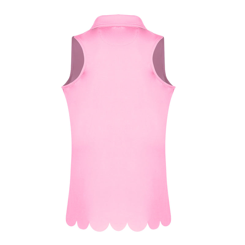 Girls Rylee Golf & Tennis Sleeveless Polo -Blush Shirts & Tops TurtlesAndTees   
