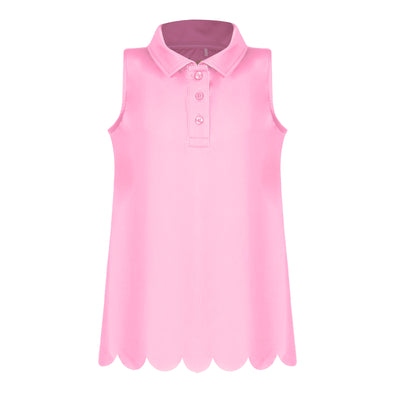 Girls Rylee Golf & Tennis Sleeveless Polo -Blush Shirts & Tops TurtlesAndTees   