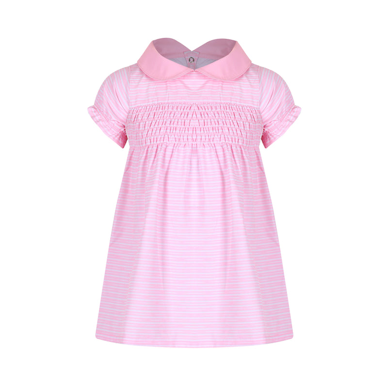 Girls Infant & Toddler Nori Smocked Dress  -Sonoma Stripe Blush Baby & Toddler Dresses TurtlesAndTees   