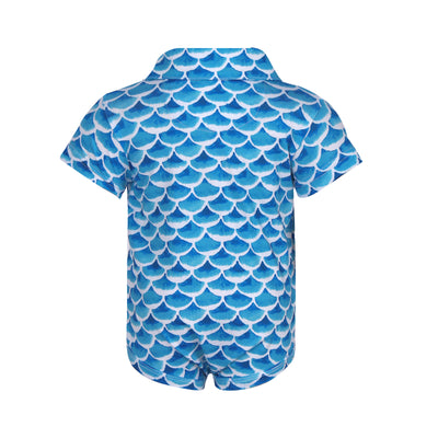 Baby Boys Auggie Onesie - Mystic Teal