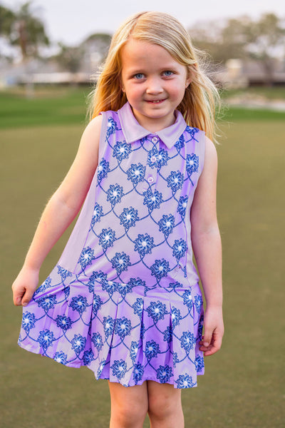 Girls Infant & Toddler Mini Naomi Pleated Drop Waist Dress  -Del Mar Lavender Baby & Toddler Dresses TurtlesAndTees   
