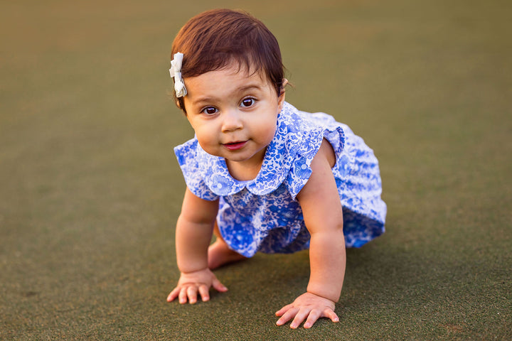 Girls Nala Baby Romper - Riviera White – TurtlesAndTees