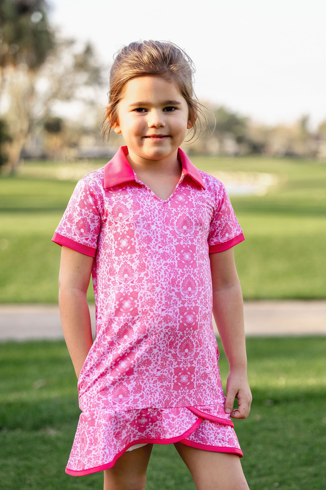 Girls Nora Scalloped Golf & Tennis Dress – Riviera Blush – TurtlesAndTees