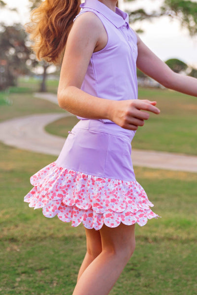 Girls Sophia Layered Hem Golf & Tennis Skort  -Stroke of Genius Blush Skorts TurtlesAndTees   