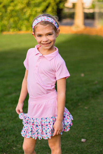 Girls Infant & Toddler Mini Reagan Cap Sleeve Polo -Blush Baby & Toddler Tops TurtlesAndTees   