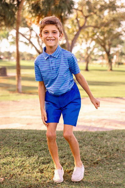Boy's Martin Woven Golf & Tennis Shorts -Oasis Blue Shorts TurtlesAndTees   