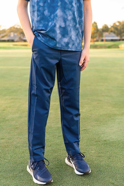 Boy's Hayes Stretch Woven Golf Pants-Twilight Blue Pants TurtlesAndTees   