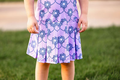 Girls Infant & Toddler Mini Naomi Pleated Drop Waist Dress  -Del Mar Lavender Baby & Toddler Dresses TurtlesAndTees   