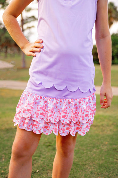 Girls Rylee Golf & Tennis Sleeveless Polo -Lavender Shirts & Tops TurtlesAndTees   