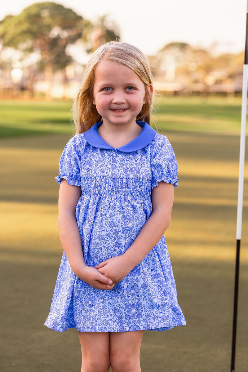 IT Girls Nori Smocked Dress Riviera Glacial Blue | T&T TurtlesAndTees IT Girls Nori Smocked Dress Riviera Glacial Blue | T&T TurtlesAndTees