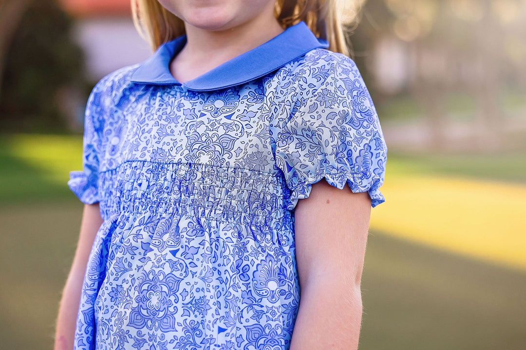 IT Girls Nori Smocked Dress – Riviera Glacial Blue