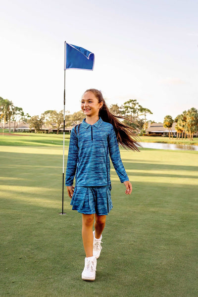 Girls Hayzle  Pleated Golf & Tennis Skort-Underline Navy Skorts TurtlesAndTees   