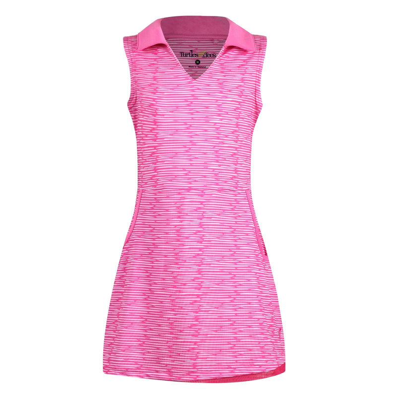 Girls Dotty Golf & Tennis Dress - Lined Up Pink Dresses TurtlesAndTees   