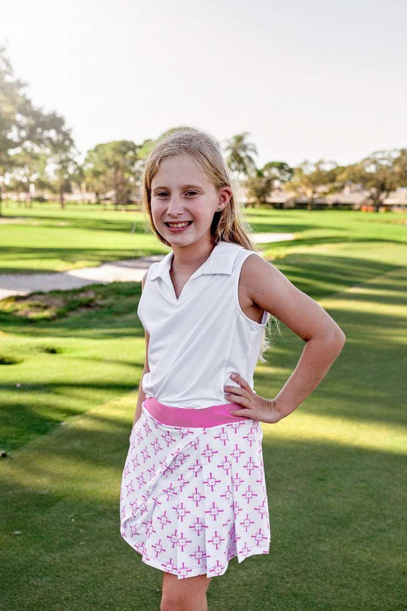 Maddy Girls Golf & Tennis Skort - Tee Times Pink skorts TurtlesAndTees TTIMPNK XSmall (4T) 