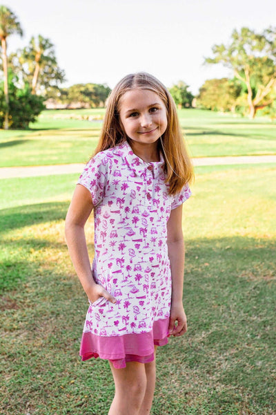 Girls Delaney Golf & Tennis Dress - Club Life Pink Dresses TurtlesAndTees CLPNK XSmall (4T) 