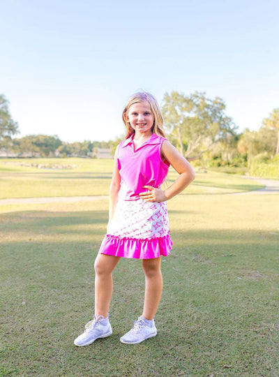 Melanie Girls Golf & Tennis Skort - Tee Times Pink skorts TurtlesAndTees TTIMPNK XSmall (4T) 