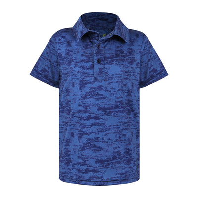 a Turtles and Tees navy blue print polo