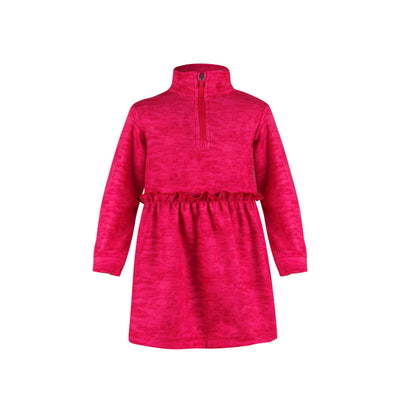 Turtles and Tees hot pink toddler long sleeve dress