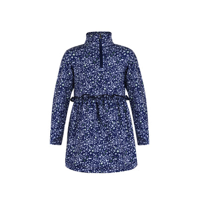 Turtles and Tees blue floral long sleeve toddler dress