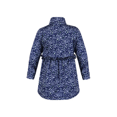 Turtles and Tees blue floral long sleeve toddler dress