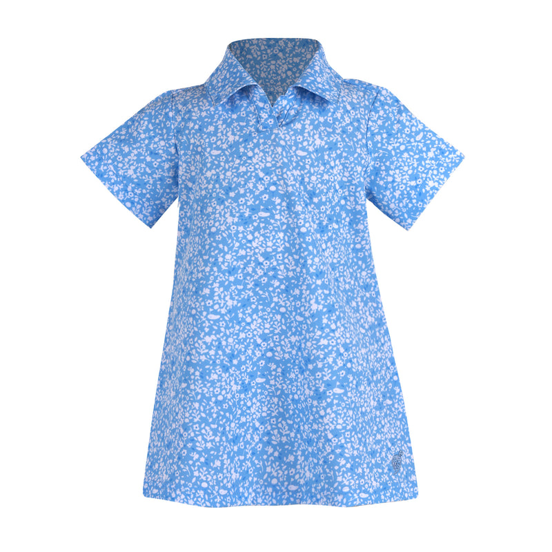 Mini Girls Felicity Dress - Secret Garden - Blue/White