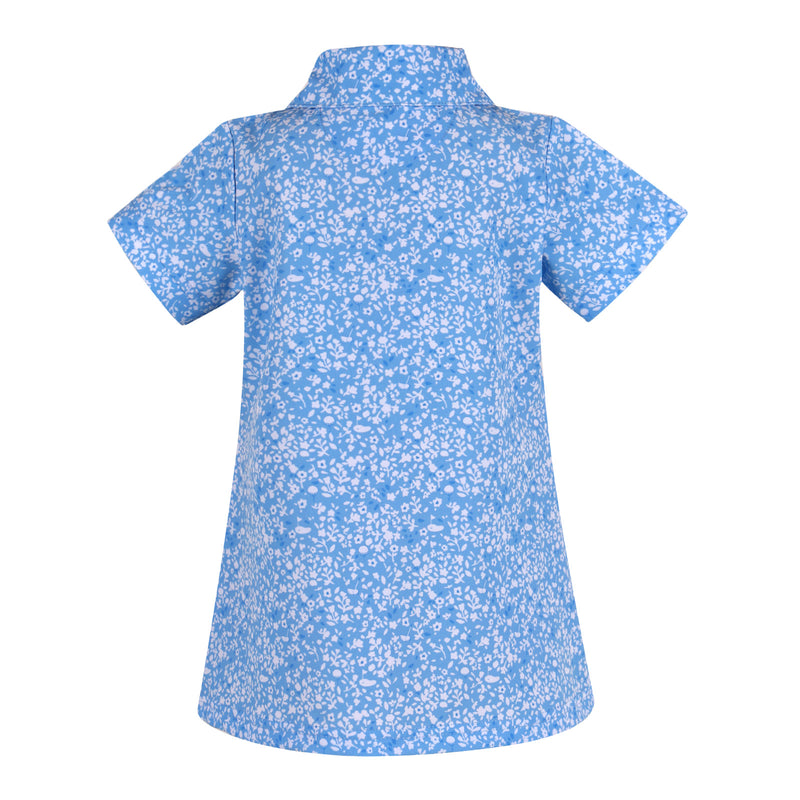 Mini Girls Felicity Dress - Secret Garden - Blue/White