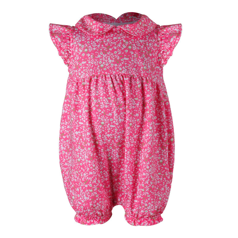 Mini Girls Nala Romper - Secret Garden - Pink/Lime